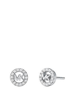 michael kors michael kors sterling silver logo stud earrings