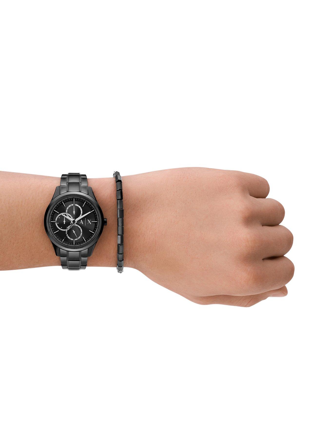 Image 2 of 4 of Armani Exchange Multifunction Black Stainless Steel Watch and Bracelet Set (VERY Exclusive)