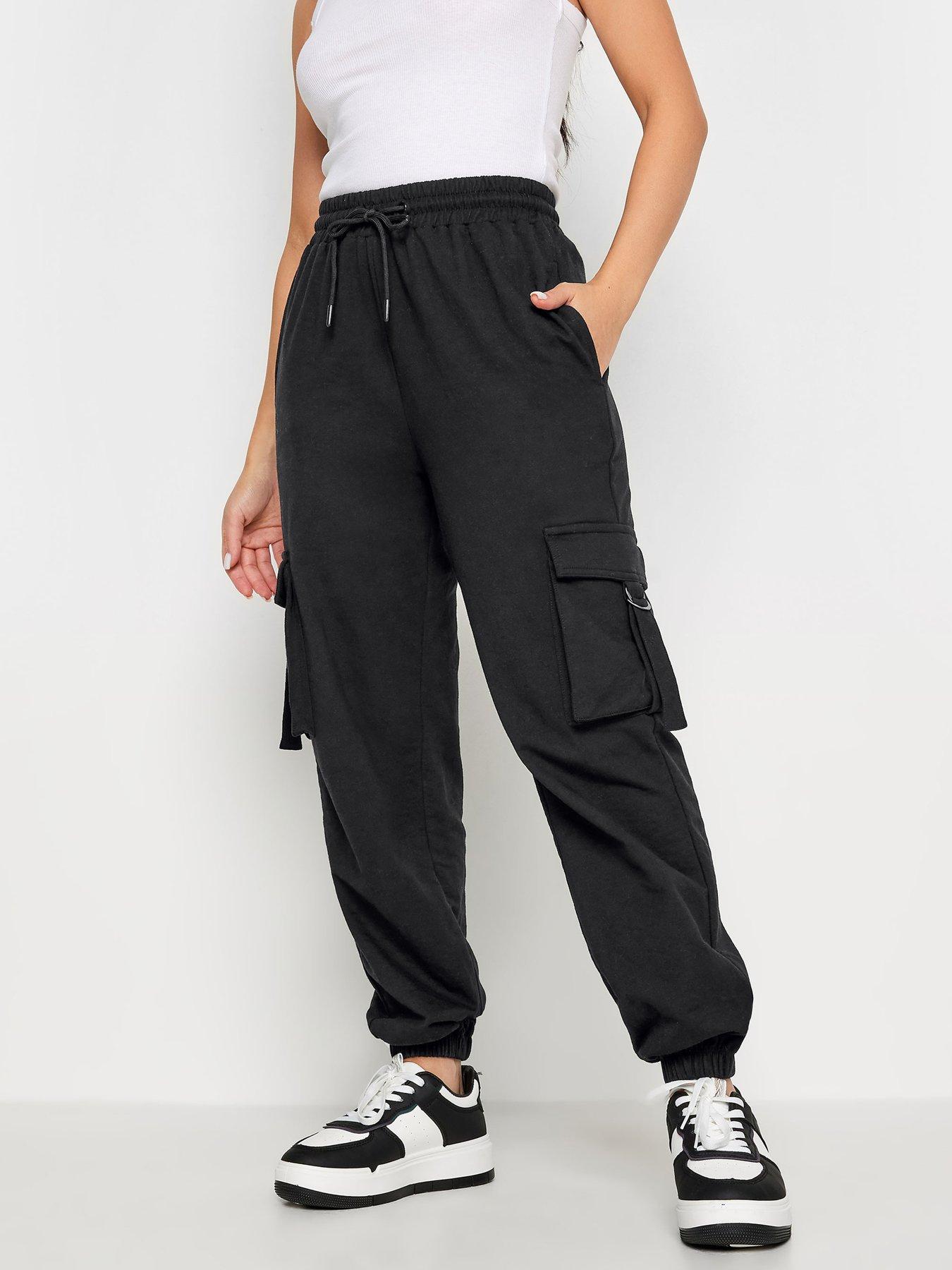Image 1 of 4 of PixieGirl Petite Black Cargo Jogger