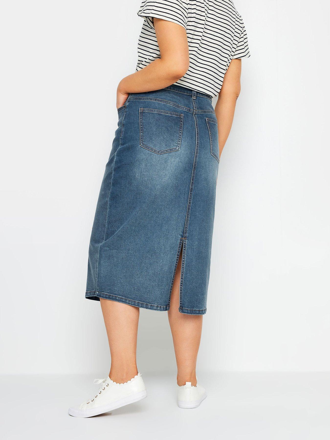 M&Co Petite Petite Midwash Midi Denim Skirt | Very.co.uk