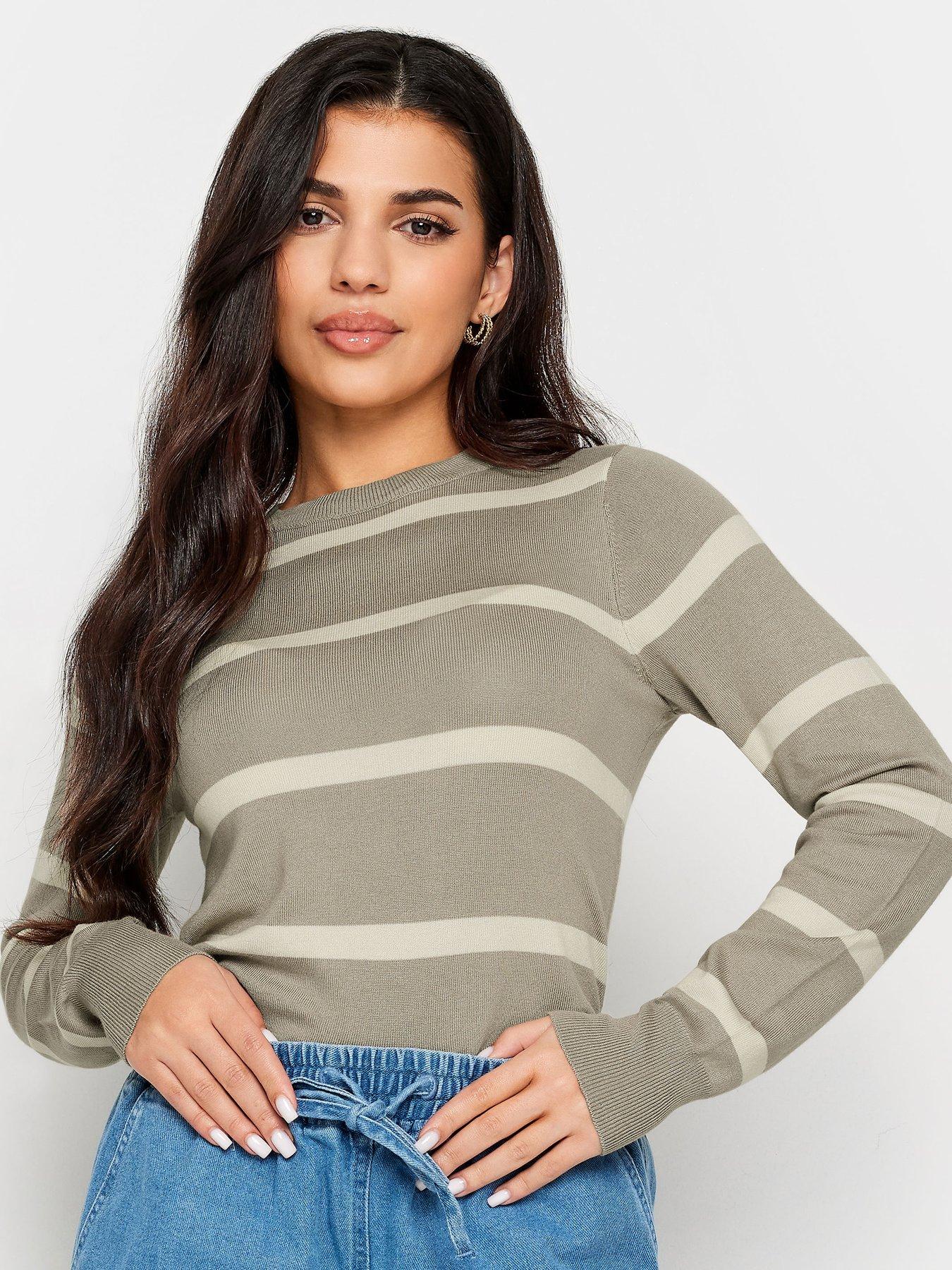 undefined Petite Neutral Stripe Jumper