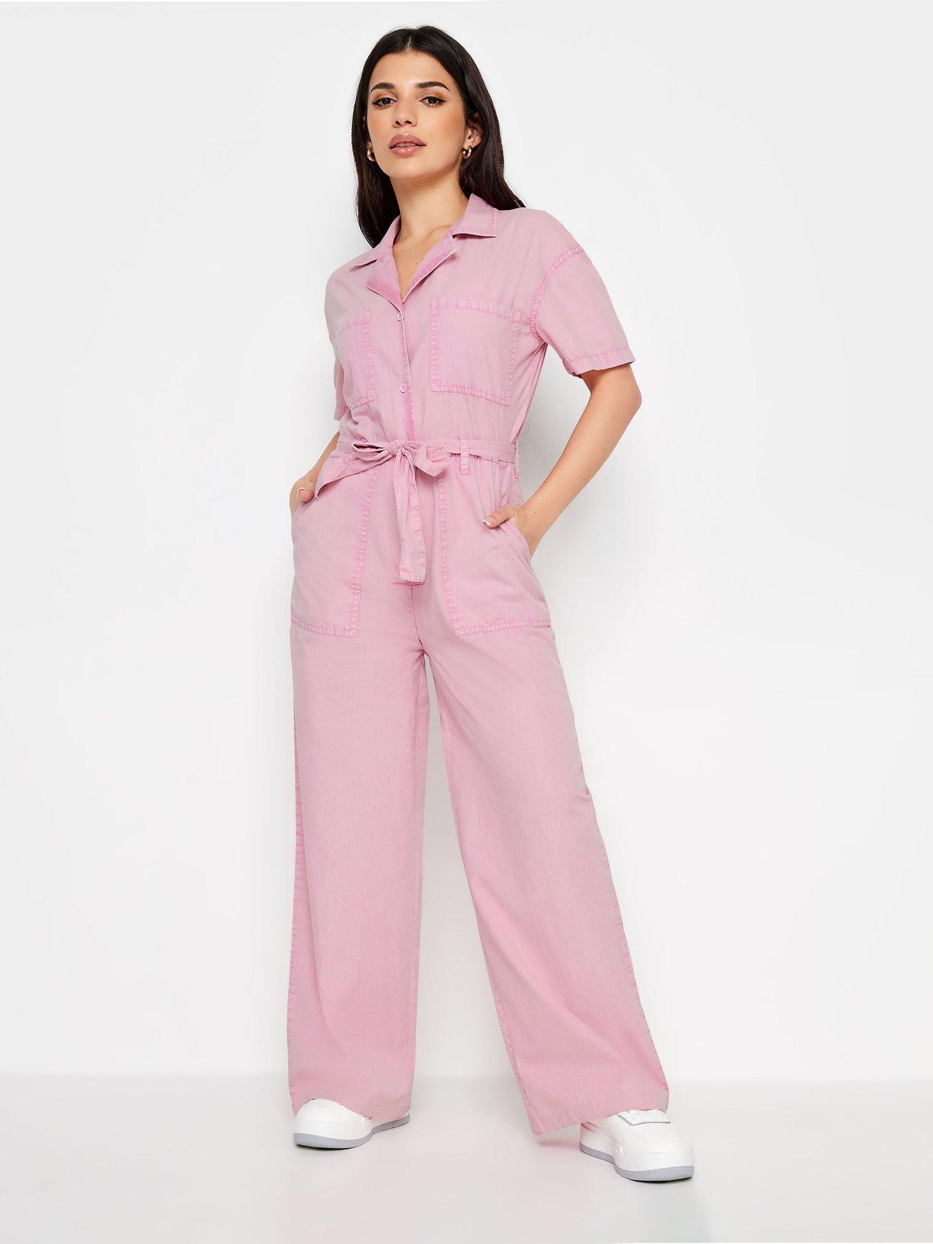 Pink sales utility jumpsuit