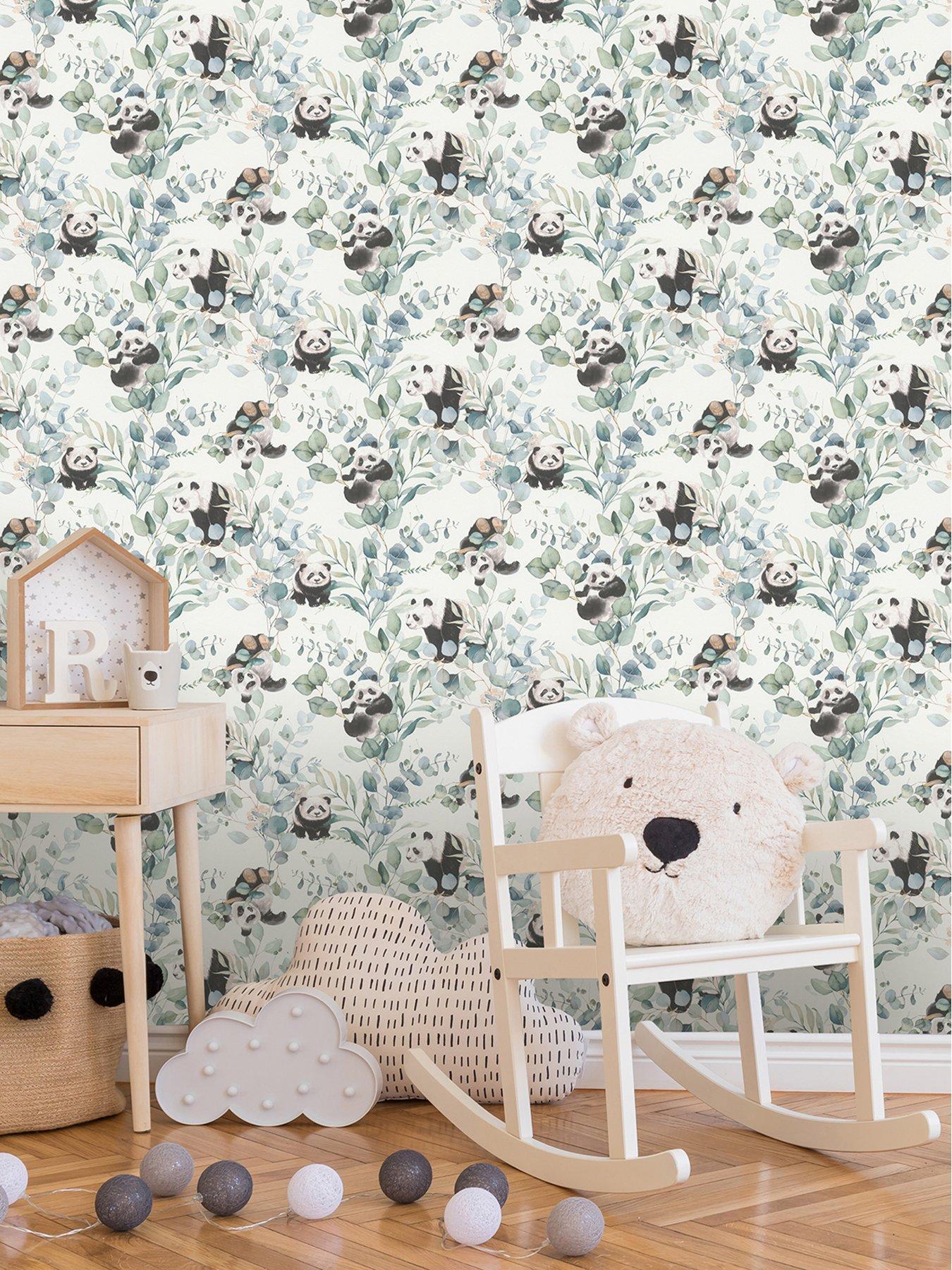 Product photograph of Rasch Panda Play Wallpaper from very.co.uk