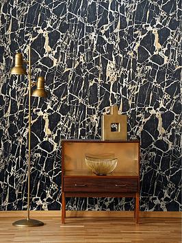 Product photograph of Rasch Enzo Marble Wallpaper In Black And Gold from very.co.uk