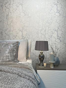 Product photograph of Rasch Enzo Marble Wallpaper In White And Silver from very.co.uk