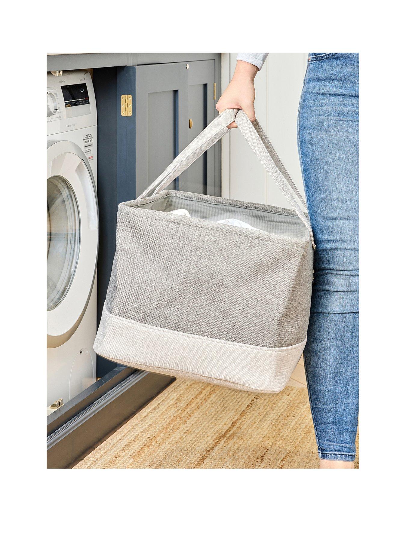 Product photograph of Minky Waterproof Laundry Basket With Handle from very.co.uk