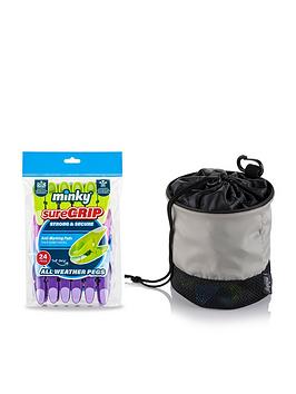 Product photograph of Minky Drawstring Peg Bag from very.co.uk
