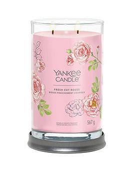Product photograph of Yankee Candle Signature Large Tumbler Candle Ndash Fresh Cut Roses from very.co.uk