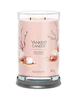Product photograph of Yankee Candle Signature Large Tumbler Candle Ndash Pink Sands from very.co.uk
