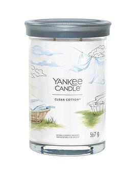 Product photograph of Yankee Candle Signature Large Tumbler Candle Ndash Clean Cotton from very.co.uk