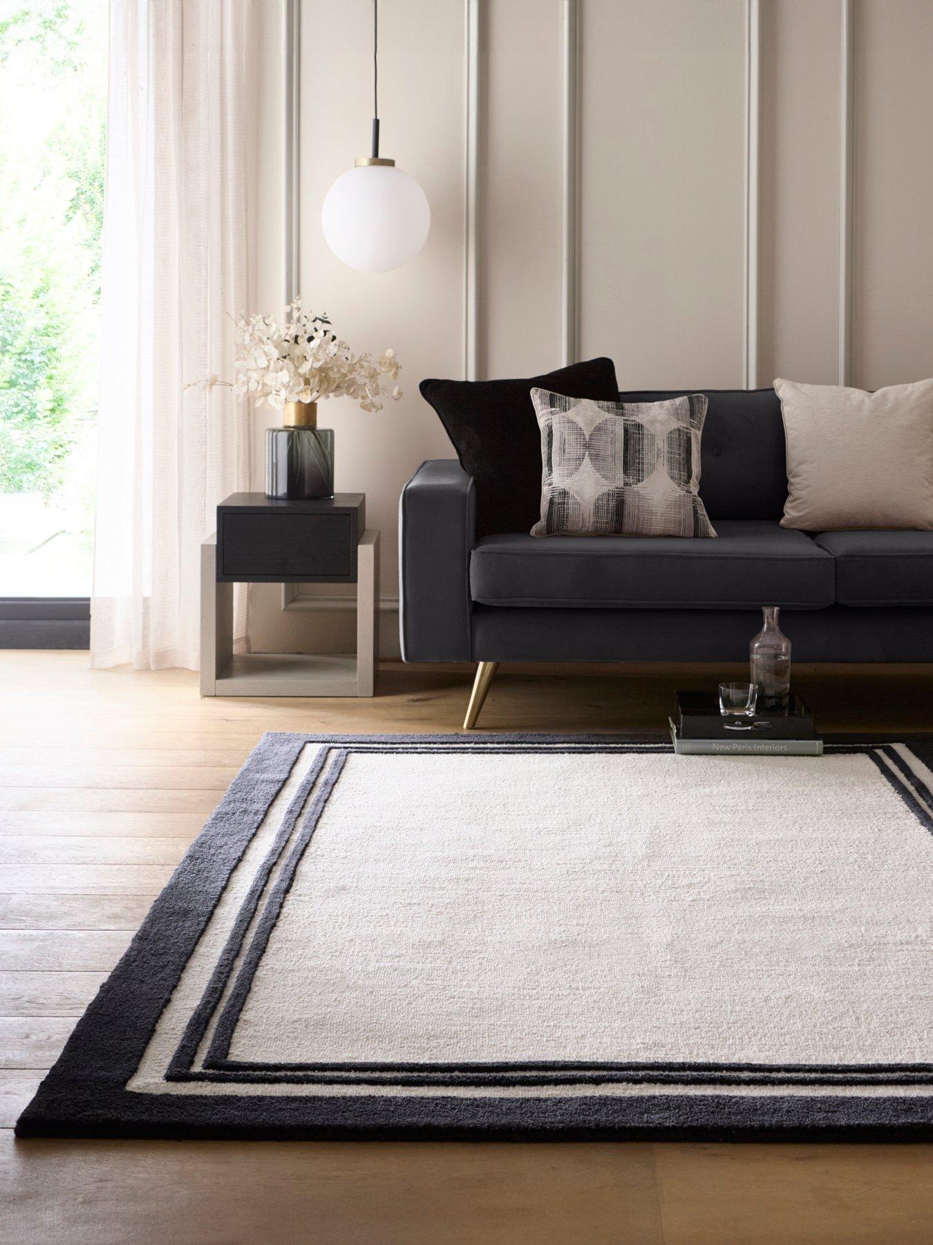 Very Home Piper 100% Wool Rug - Black/White