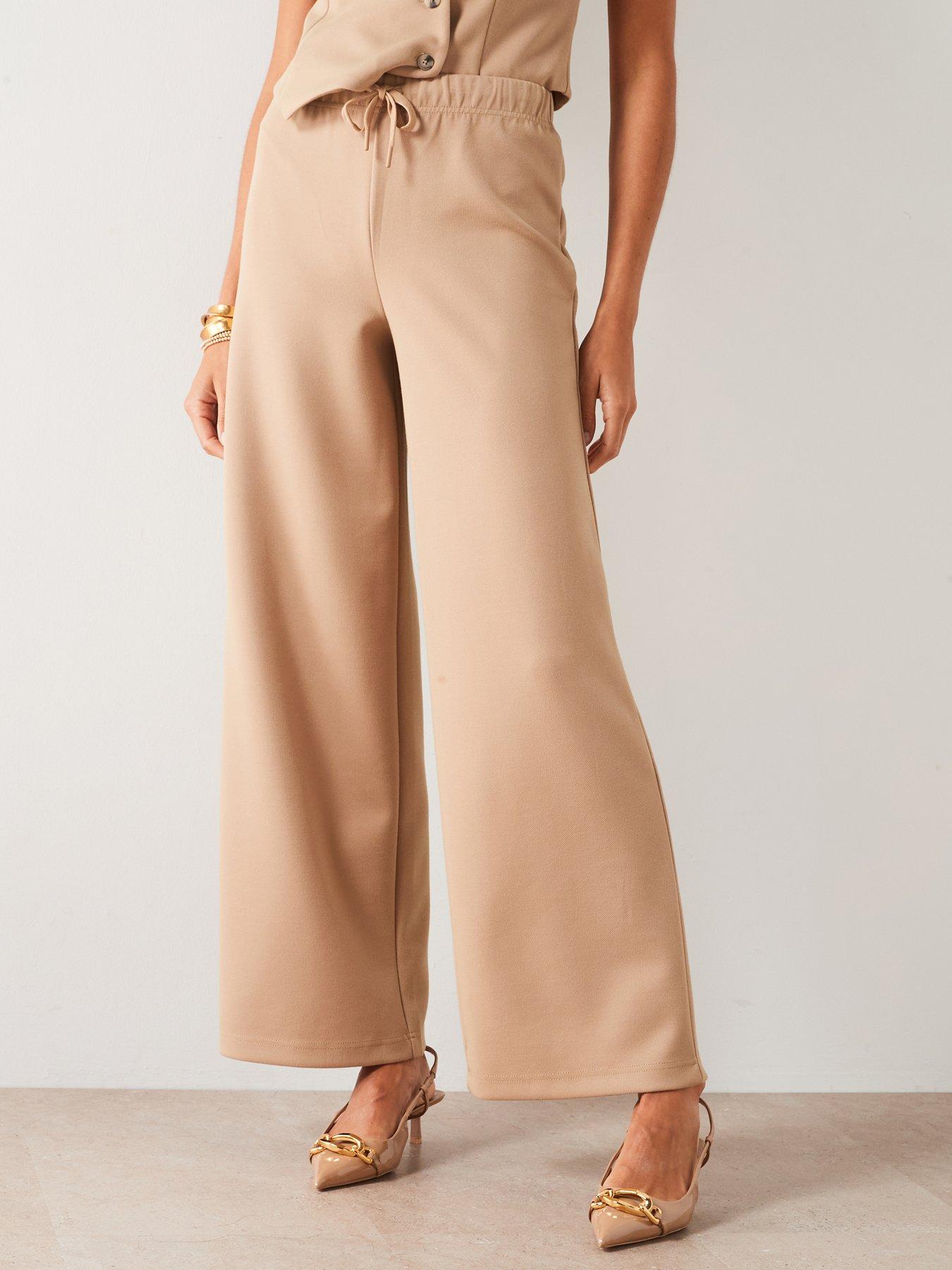undefined Wide Leg Matching Trouser - Light Beige