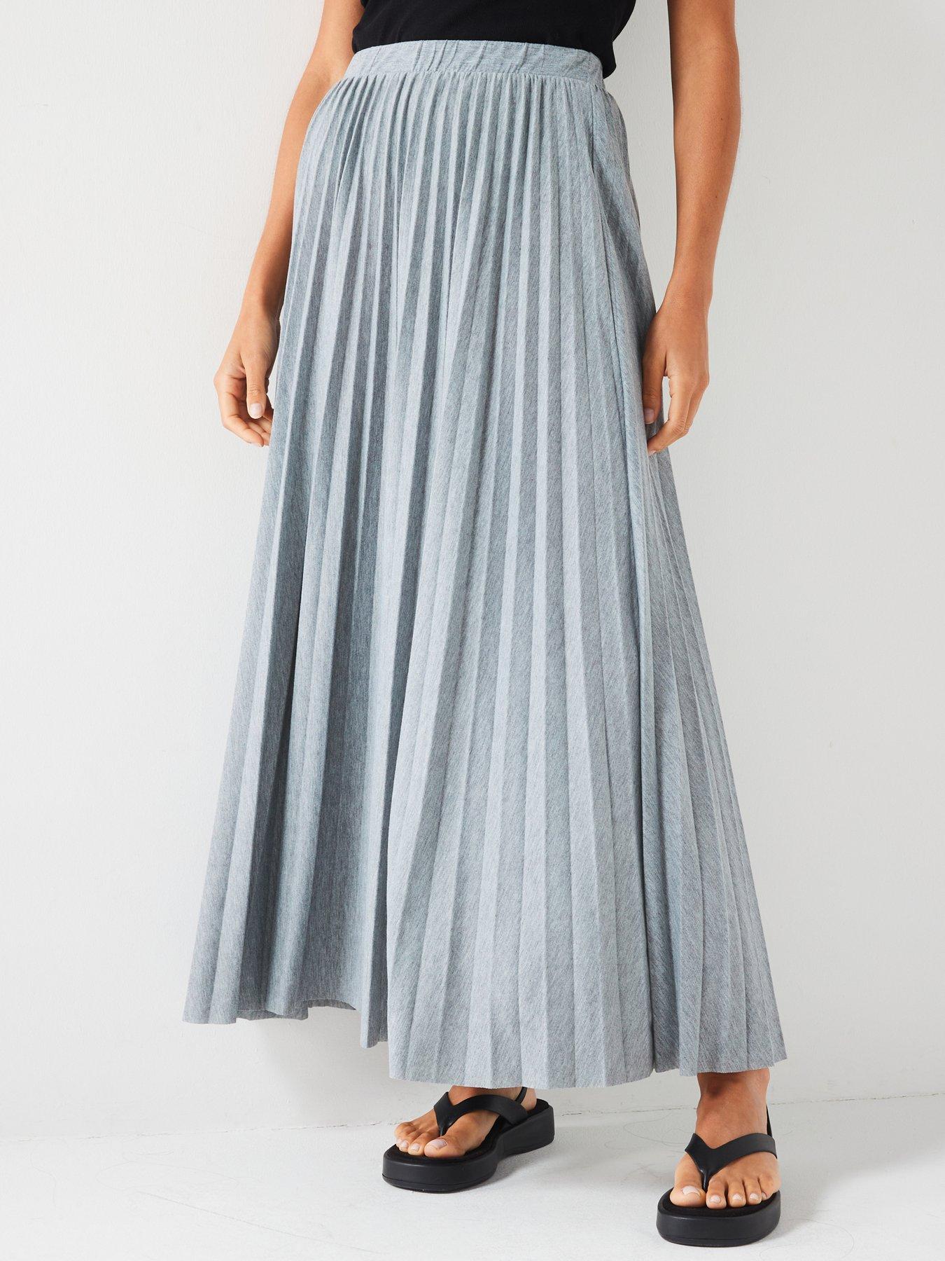 Pleated Jersey Skirt