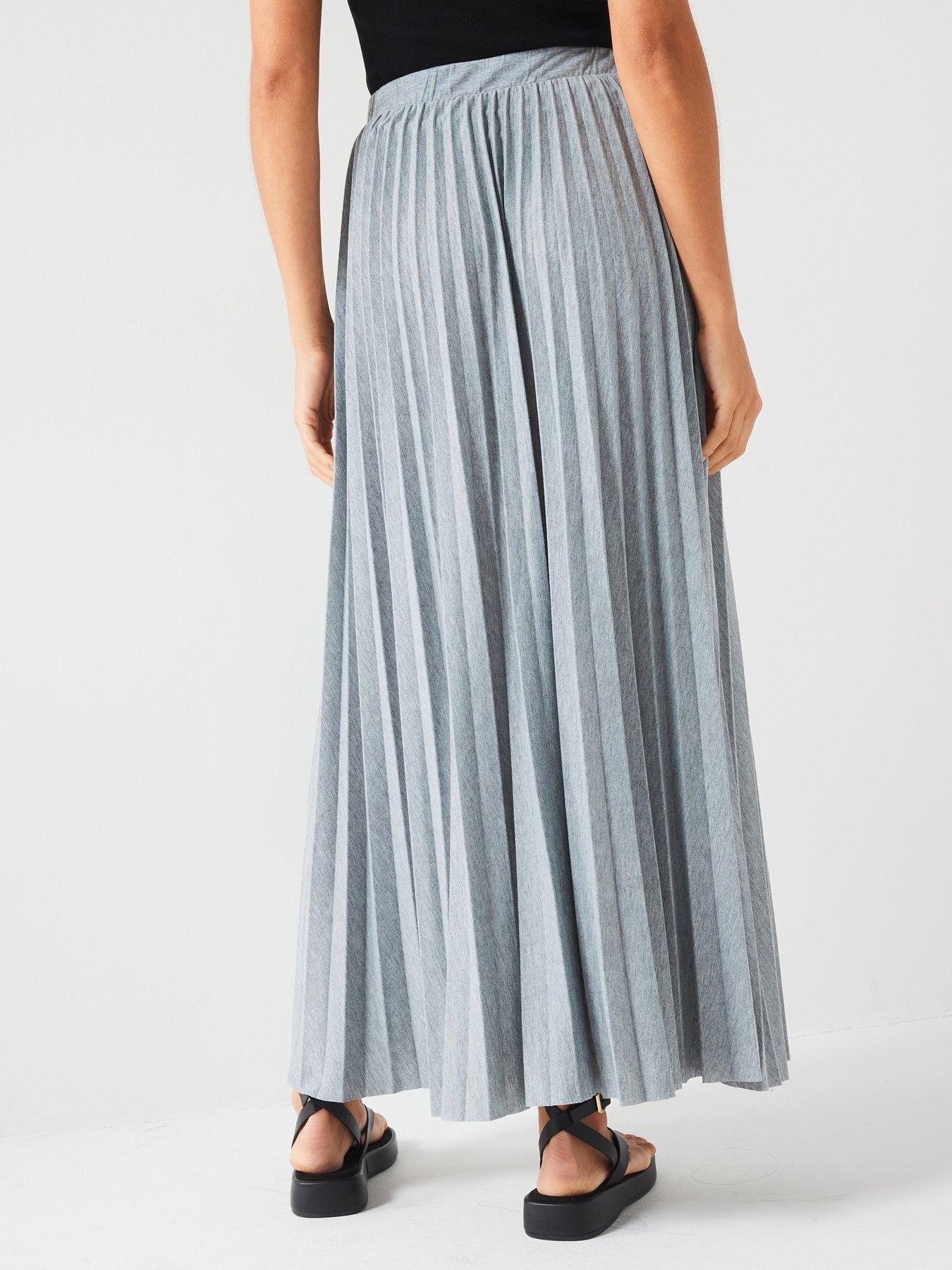 Pleated Jersey Skirt