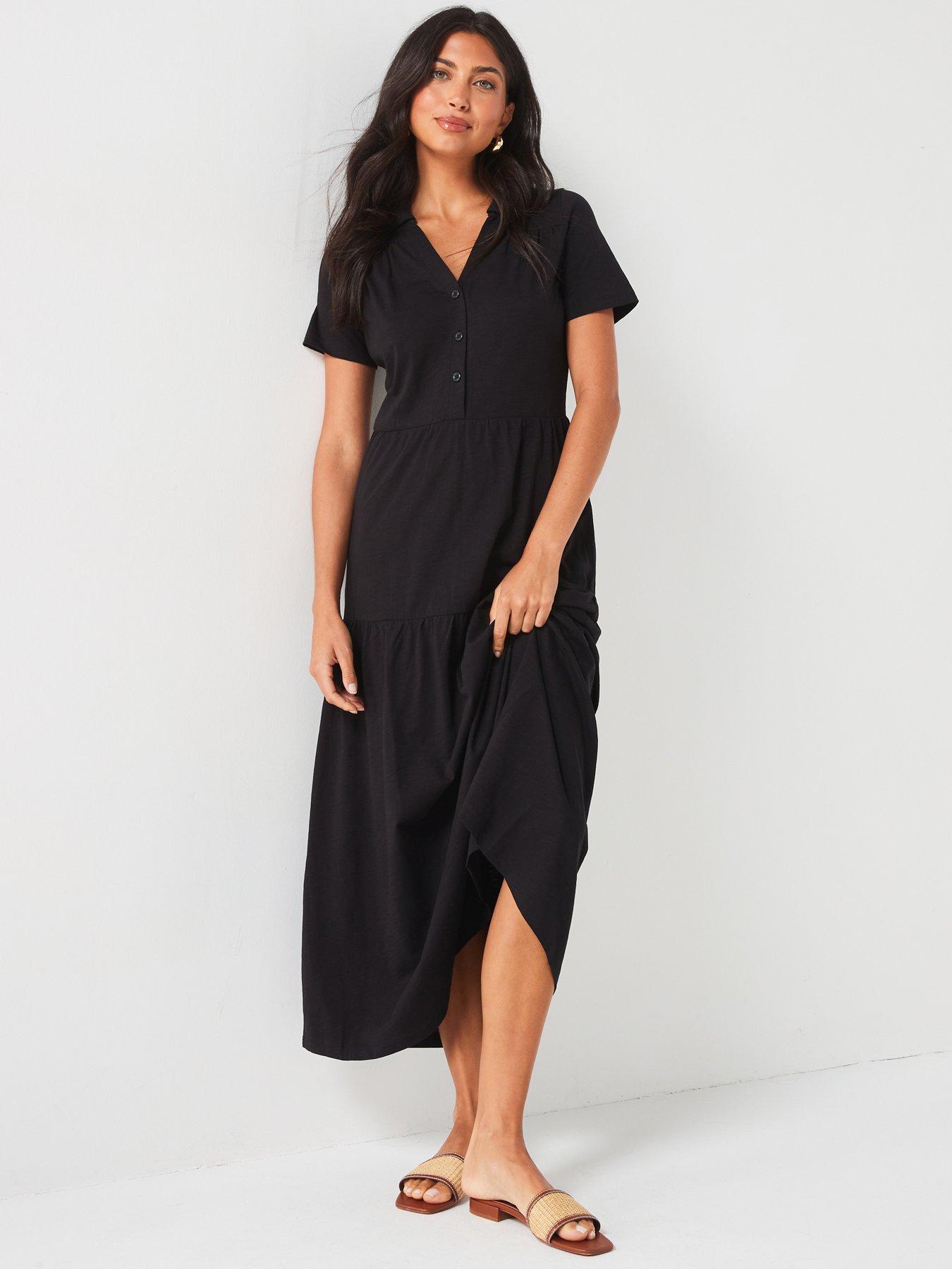 Black maxi dress for short girl best sale