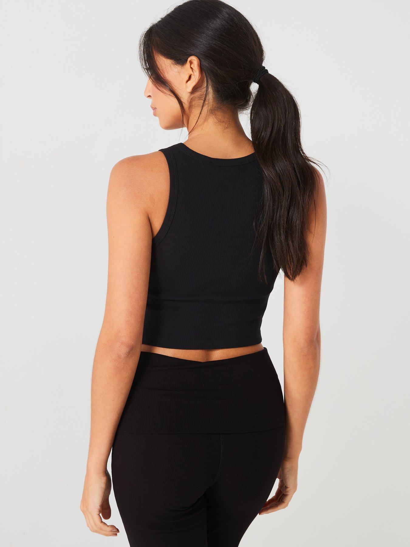 Image 2 of 6 of V by Very Ribbed Bralet With Bust Support - Black