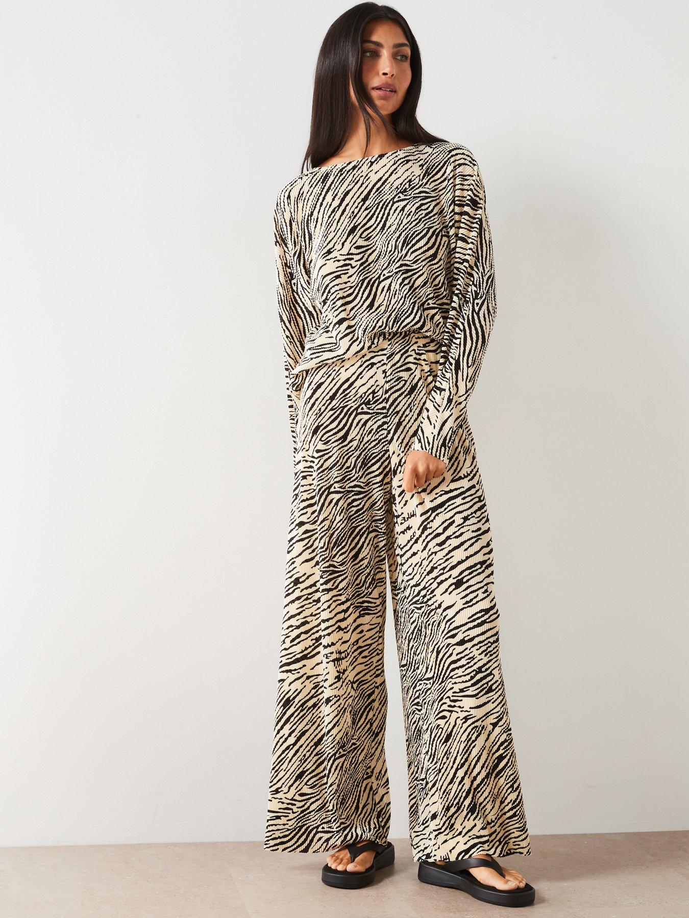 undefined Plisse Co Ord Top - Print