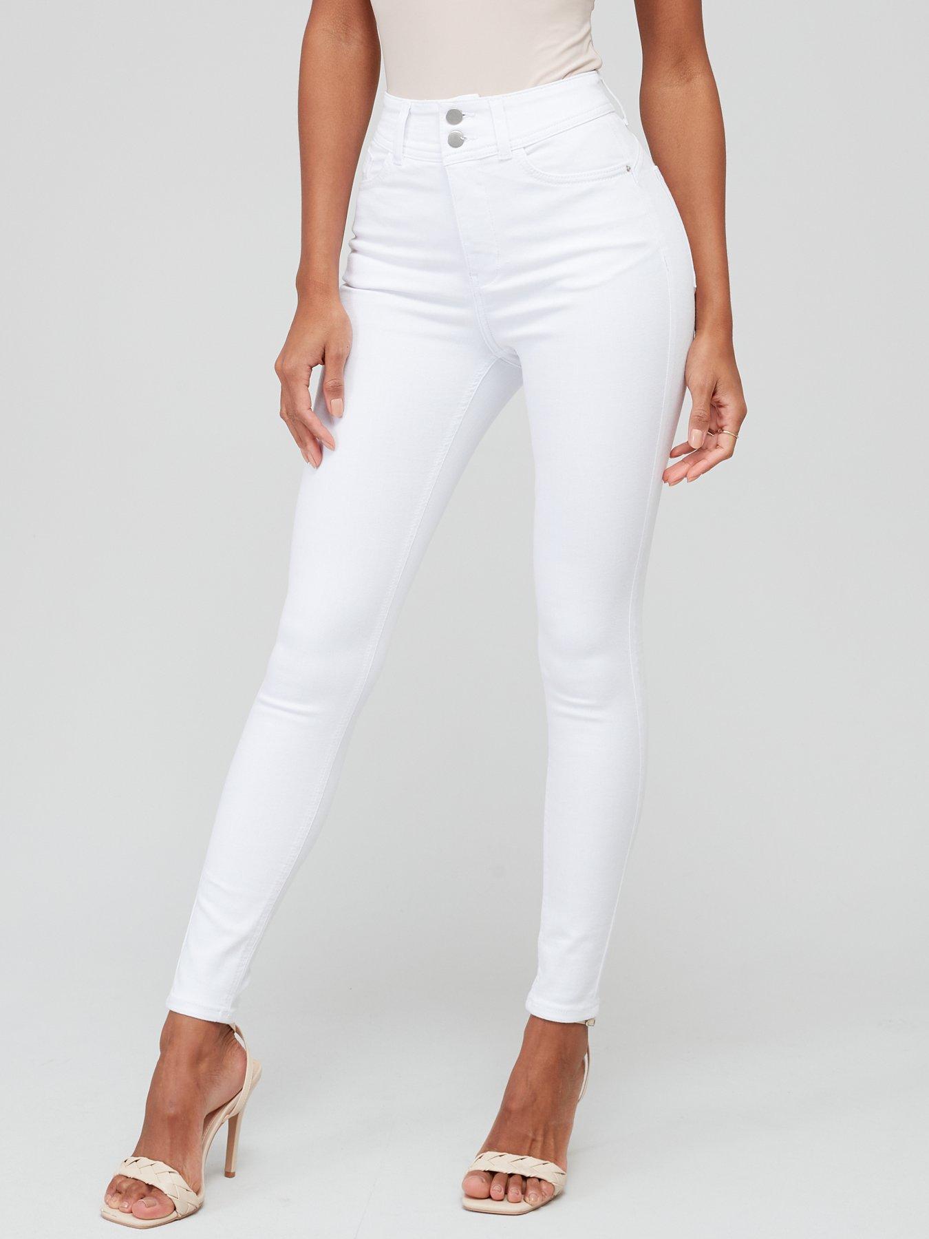 V by Very Shaping Skinny Jeans - White | Very.co.uk