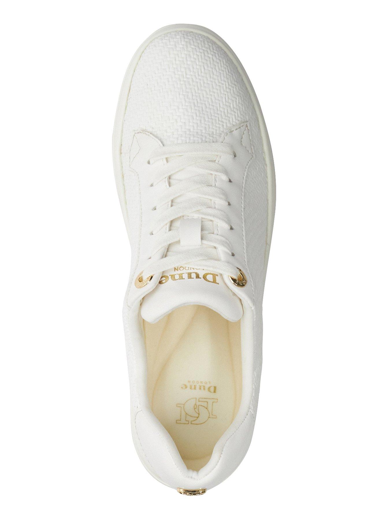 Episode Lace up Raffia Platform Trainers White