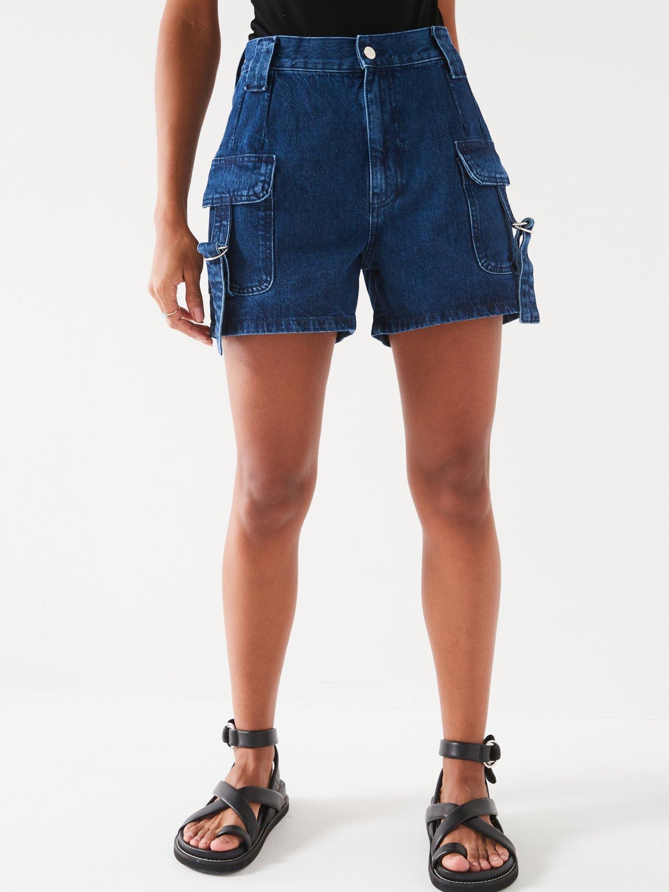 V by Very Denim Bermuda Shorts Charcoal Grey Very