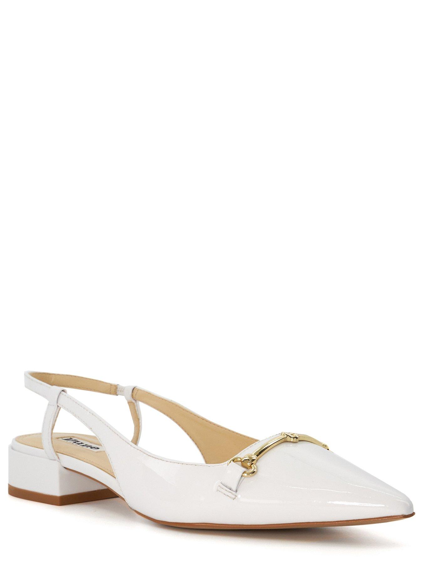 Dune London Hayleys Snaffle Trim Low Heel Slingback Shoes - White ...