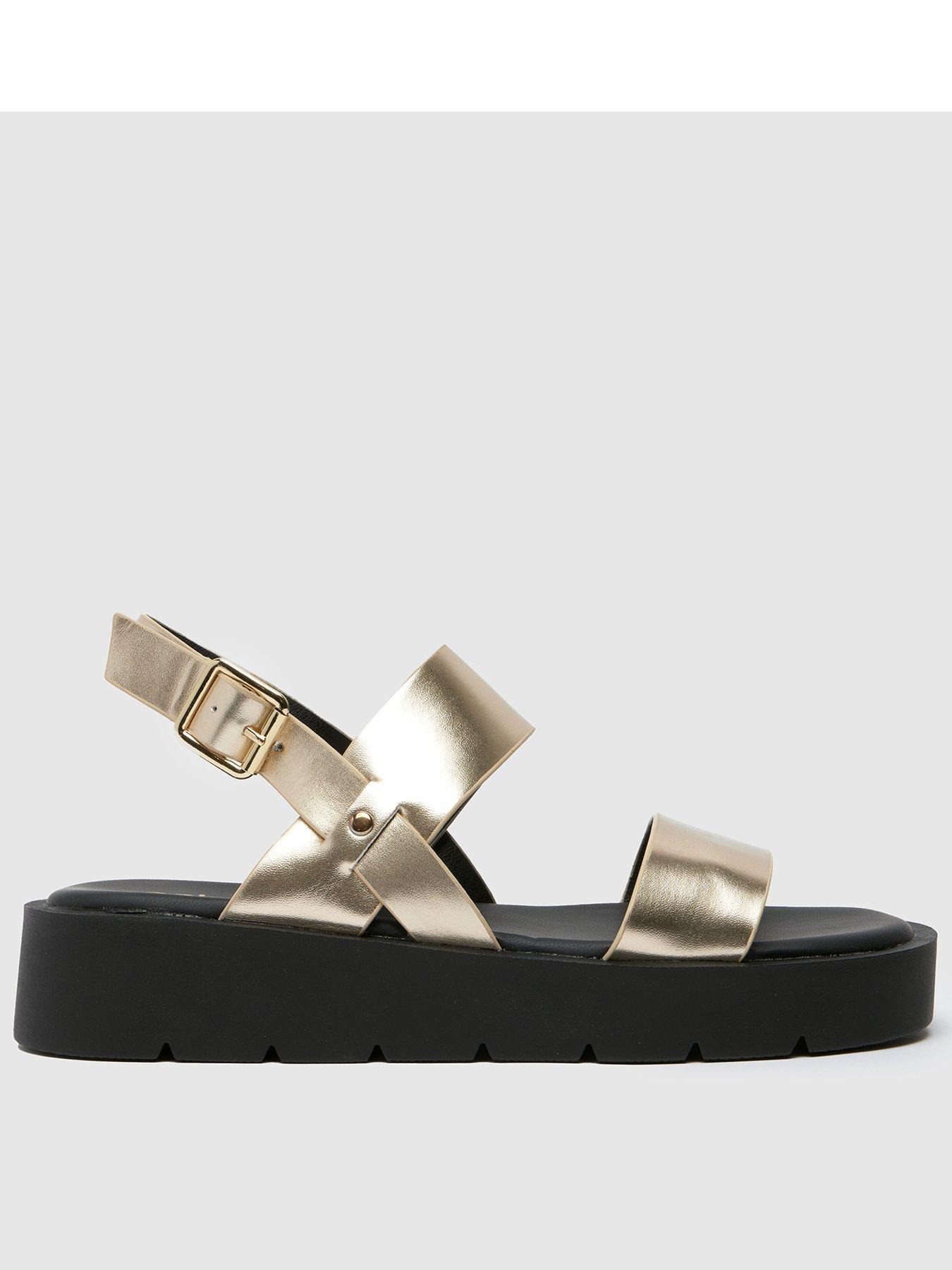 Schuh Ec Tayla Chunky Sandal - Gold | Very.co.uk