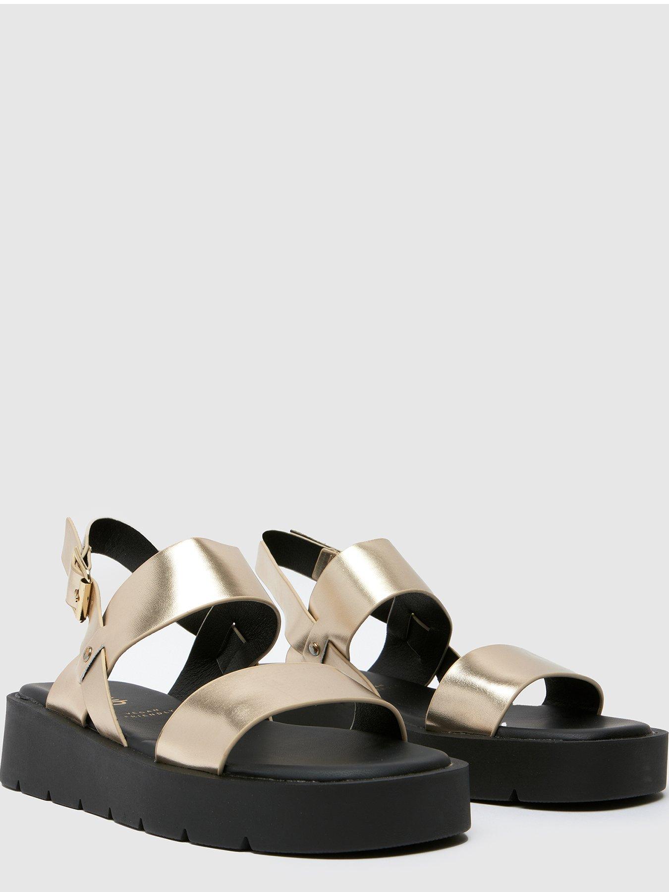 Schuh Ec Tayla Chunky Sandal - Gold | Very.co.uk