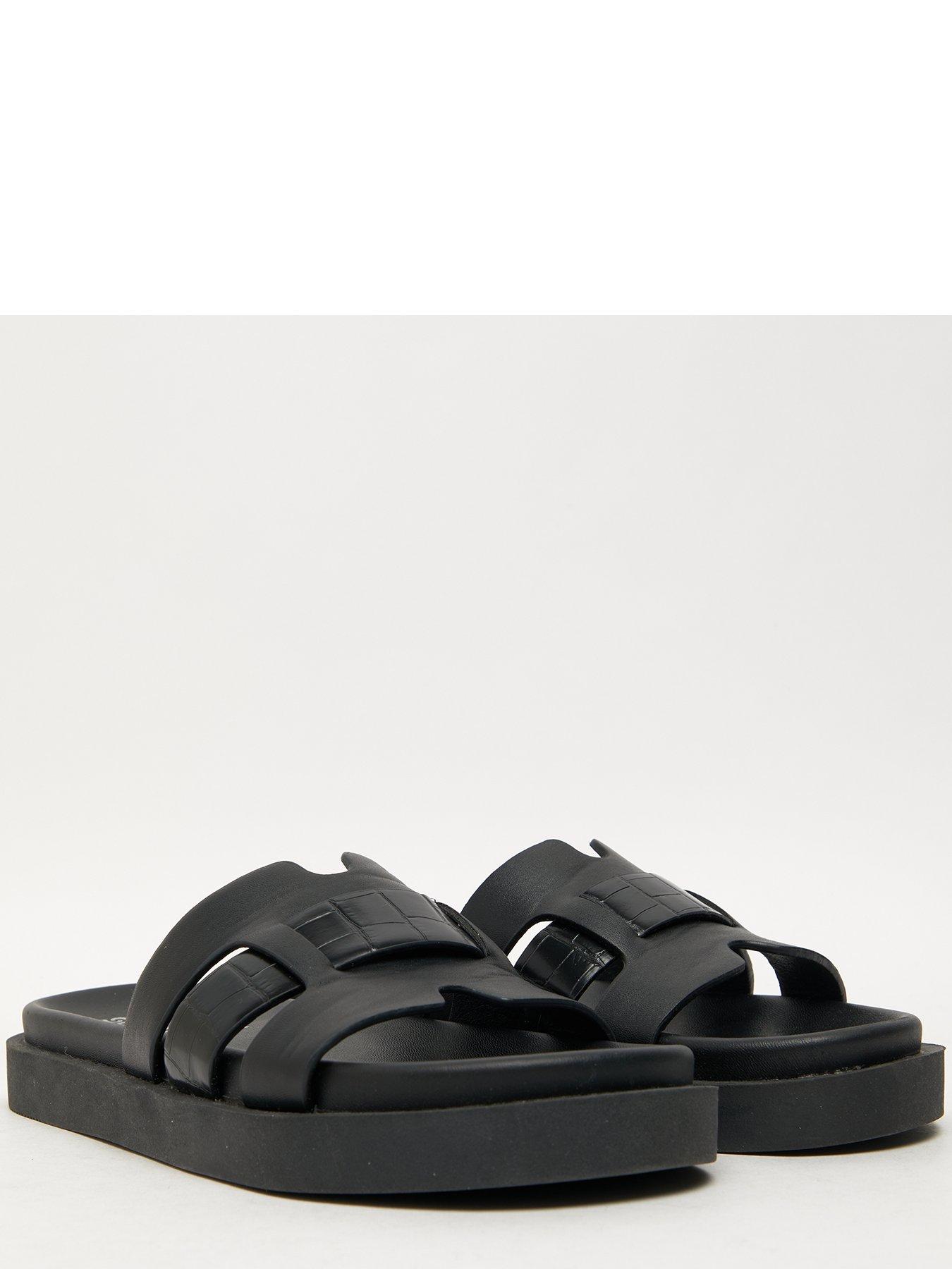 Schuh Timmy Croc Effect Footbed Sandal Black Very