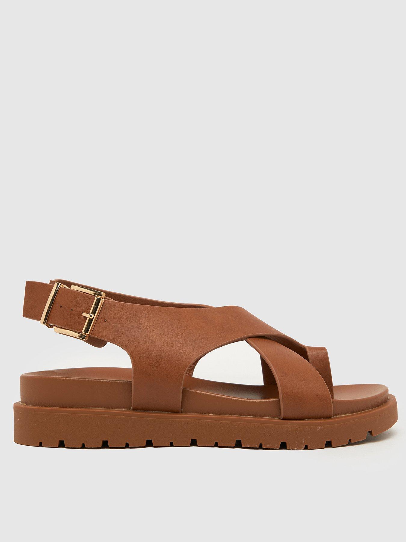 Schuh Thora Toe Loop Chunky Sandals Brown Very
