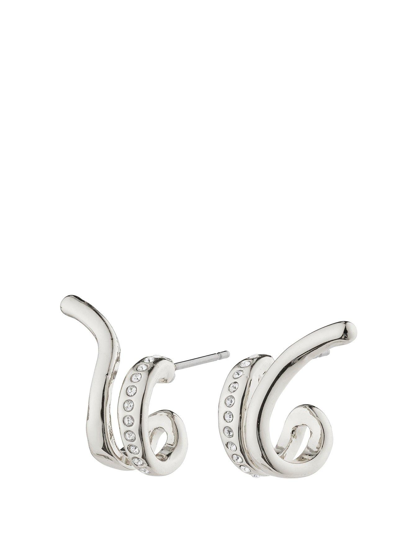 Product photograph of Pilgrim Nadine Earrings Silver-plated from very.co.uk