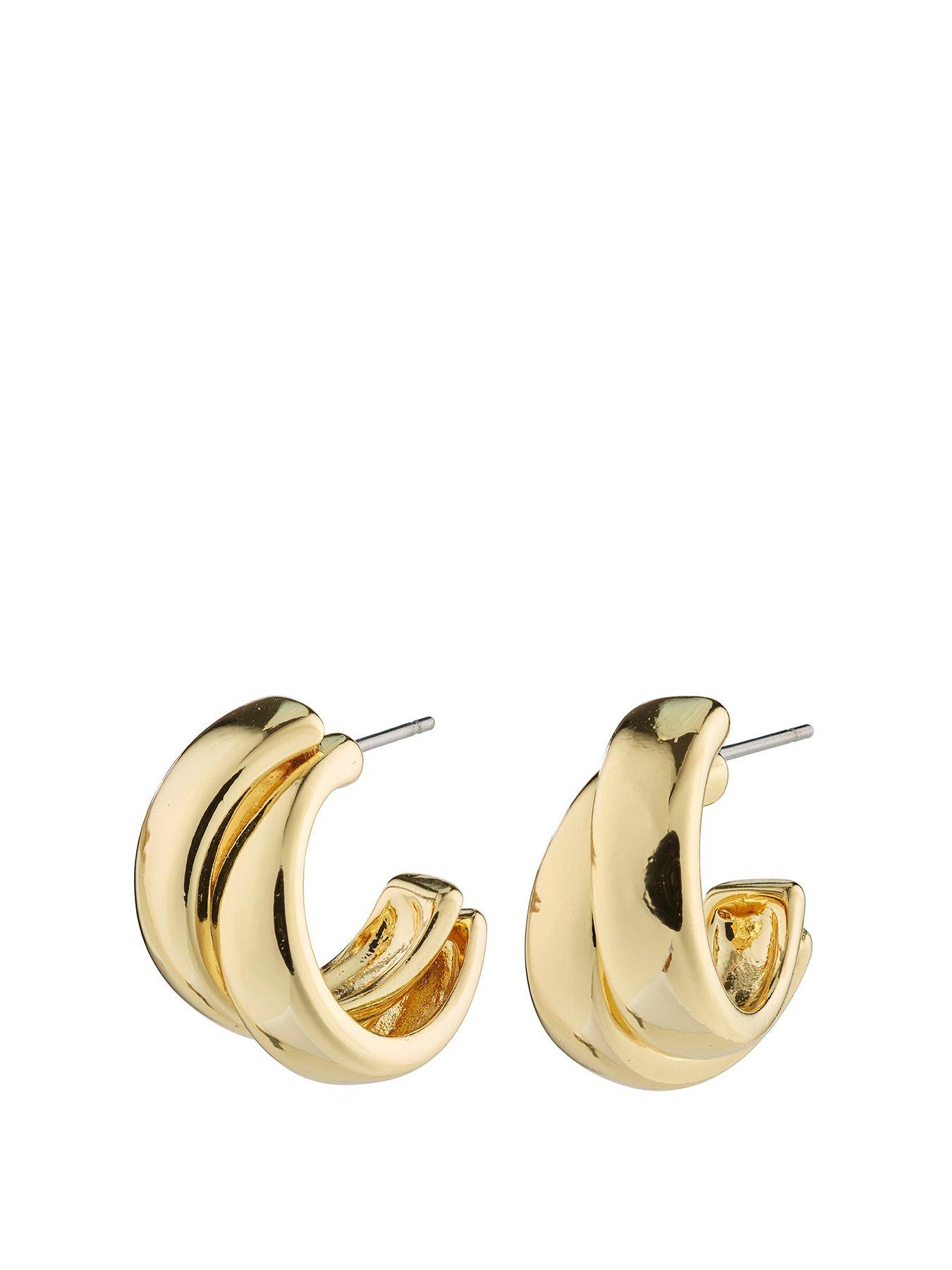 Product photograph of Pilgrim Orit Earrings Gold-plated from very.co.uk