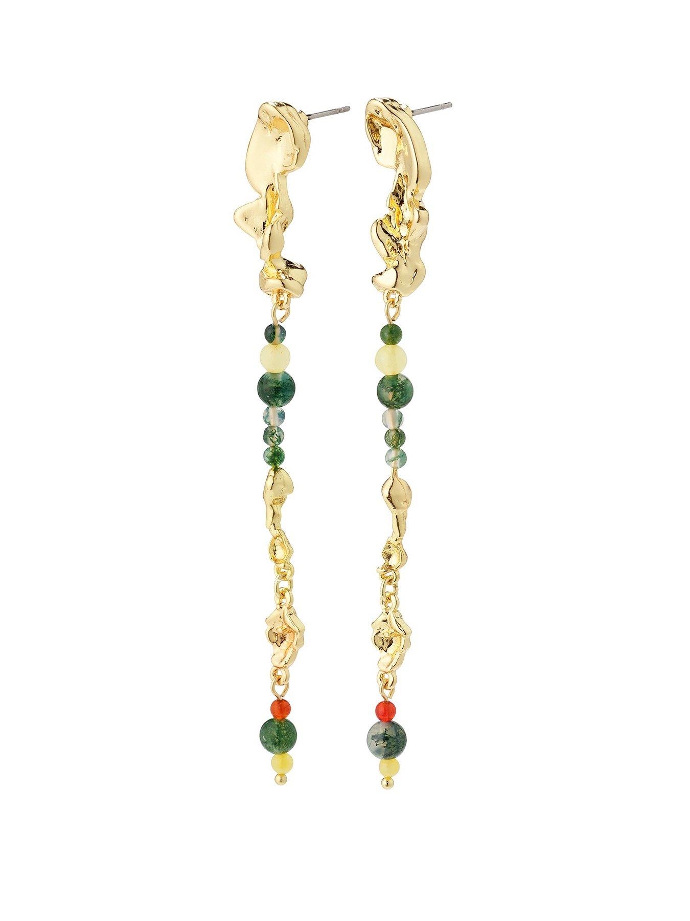 Product photograph of Pilgrim Niya Earrings Multi-coloured Gold-plated from very.co.uk