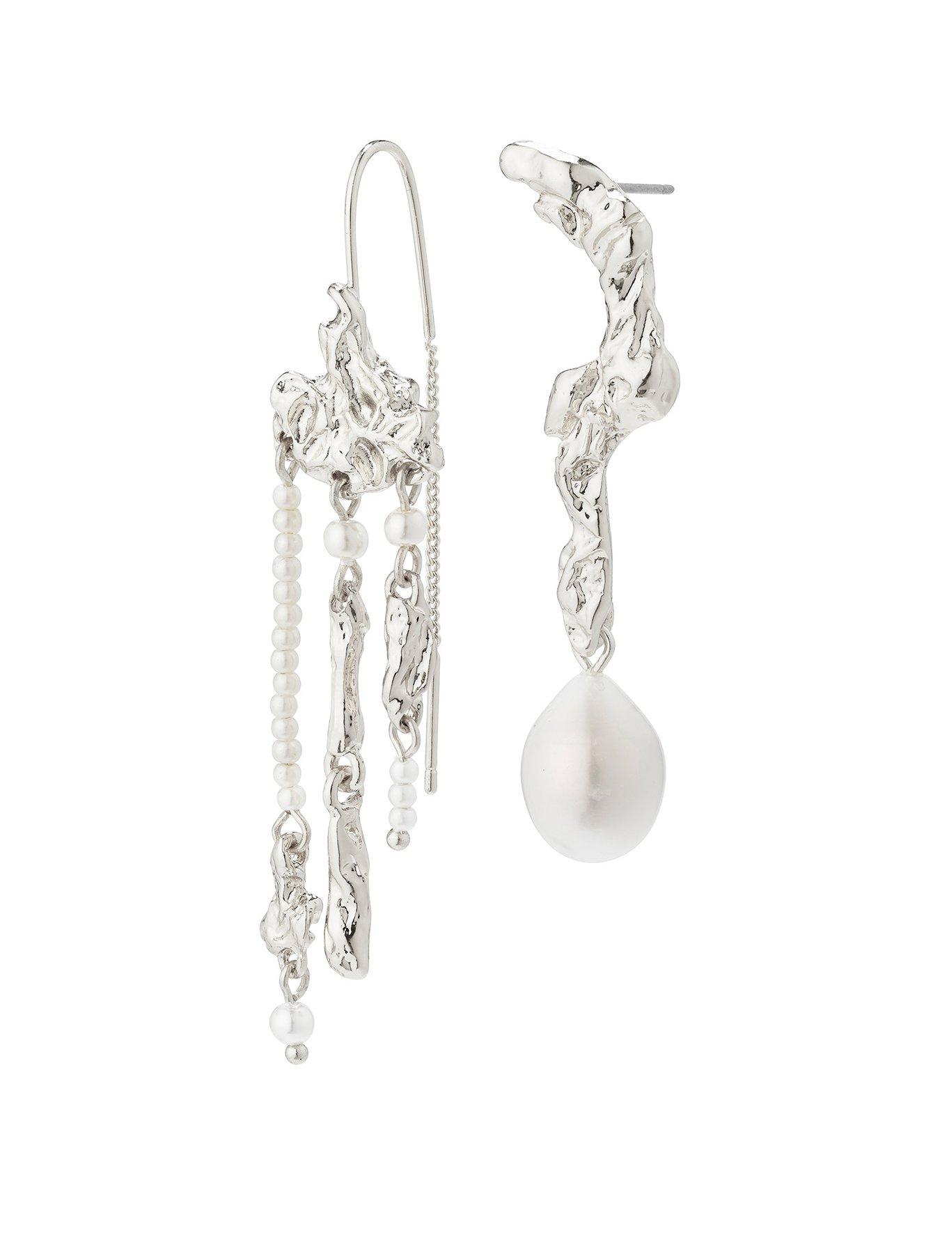 undefined MOON Earrings - Silver Plated