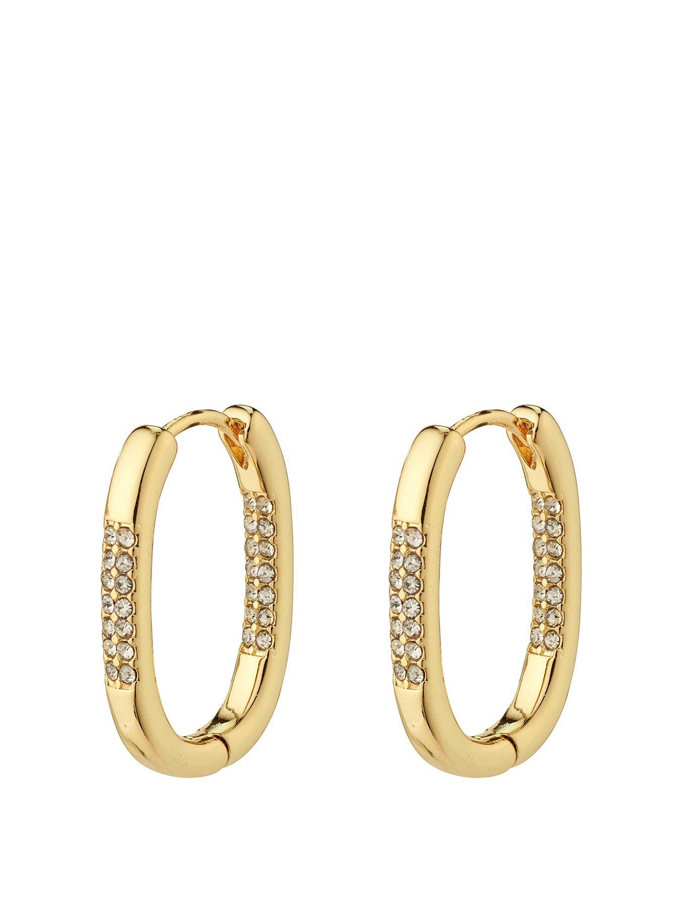 Pilgrim STAR hoops, gold-plated