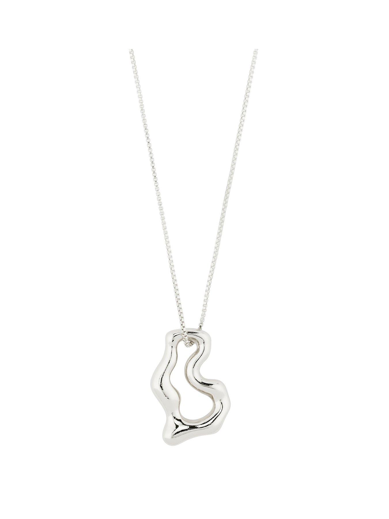 Product photograph of Pilgrim Cloud Necklace Silver-plated from very.co.uk