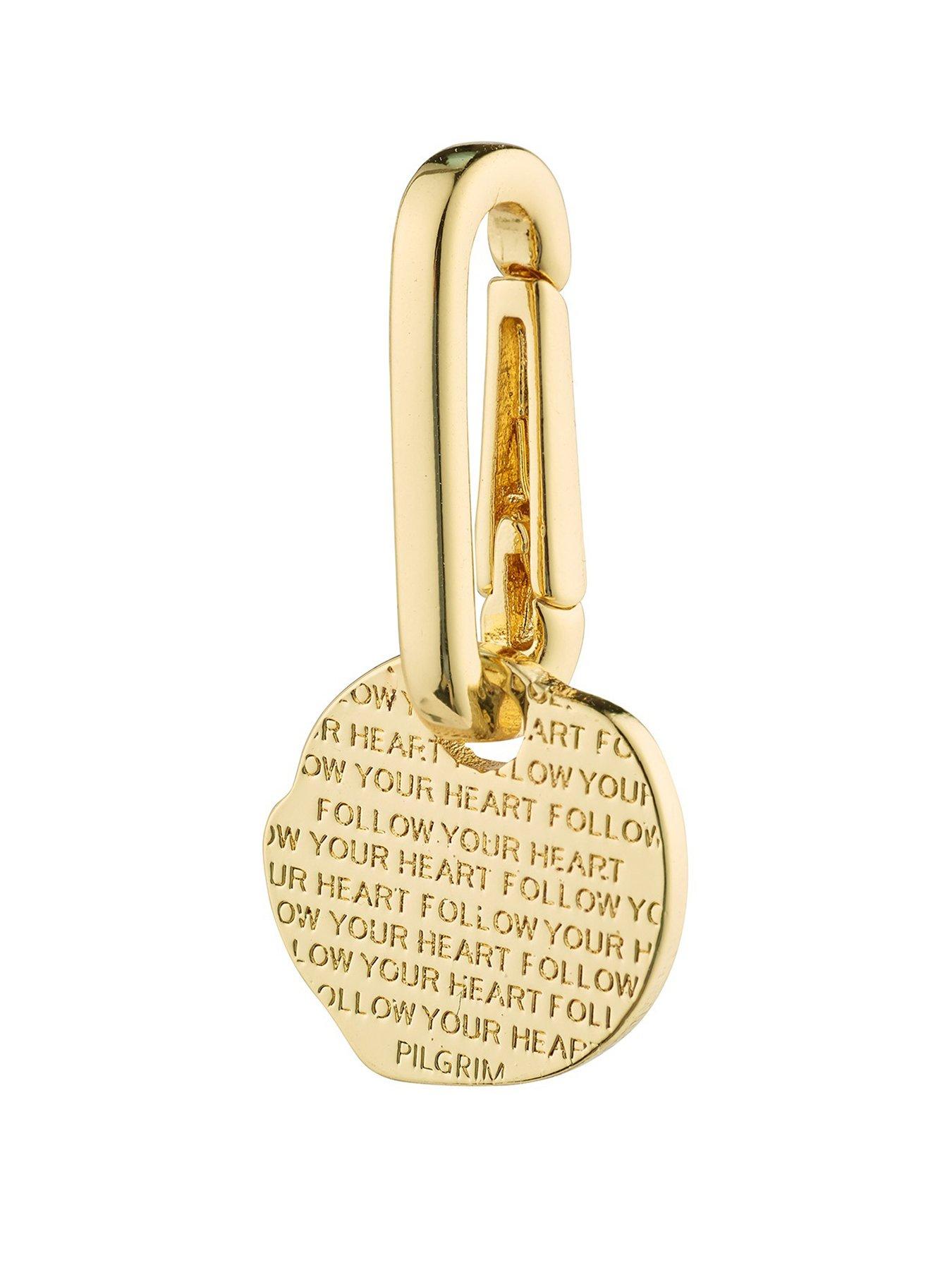 Product photograph of Pilgrim Charm Coin Pendant Gold-plated from very.co.uk