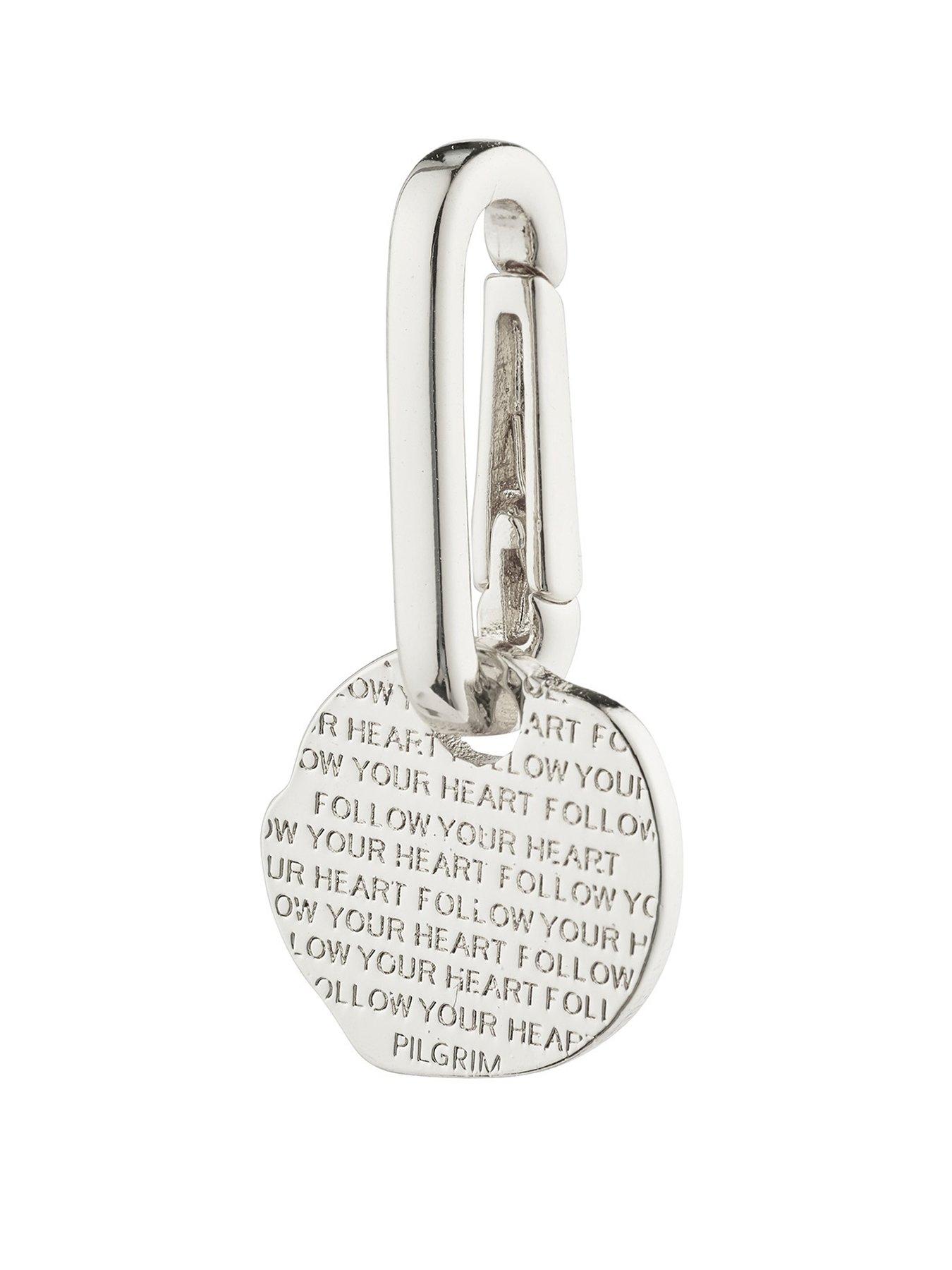 Product photograph of Pilgrim Charm Coin Pendant Silver-plated from very.co.uk