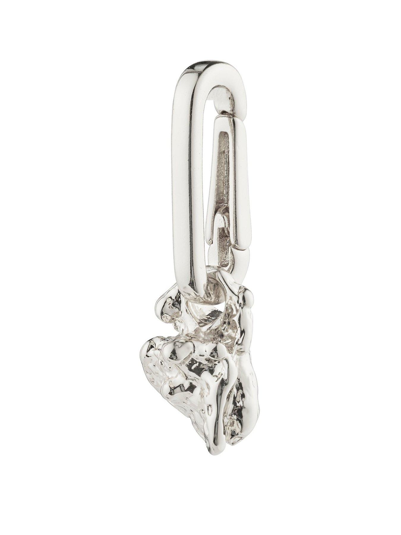 Product photograph of Pilgrim Charm Stone Pendant Silver-plated from very.co.uk