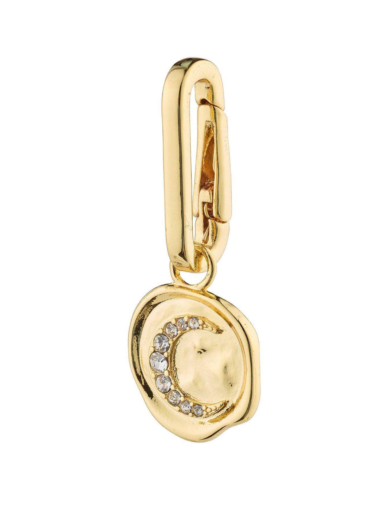 Product photograph of Pilgrim Charm Moon Pendant Gold-plated from very.co.uk