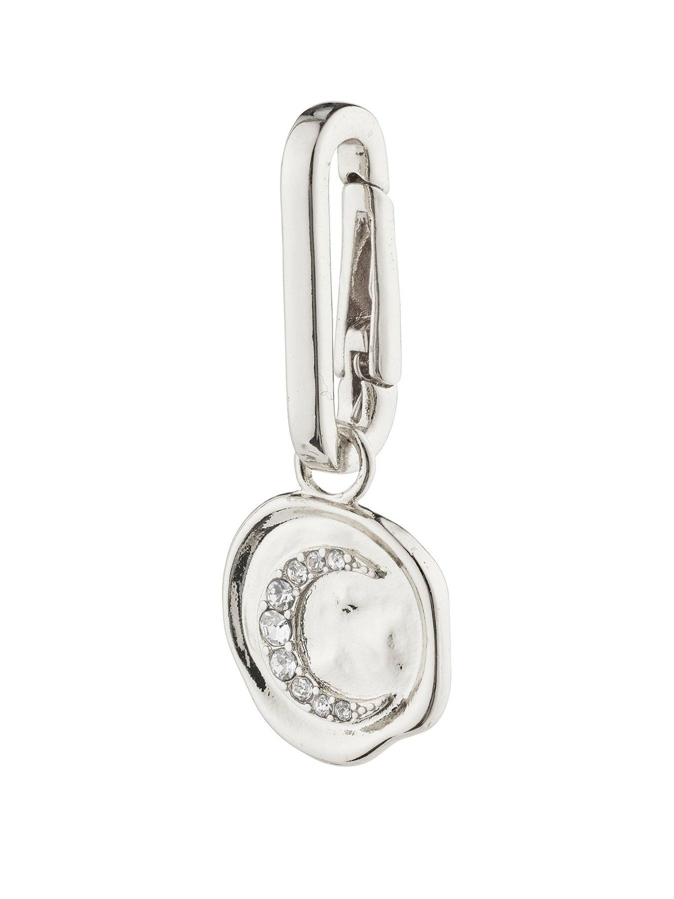Product photograph of Pilgrim Charm Moon Pendant Silver-plated from very.co.uk