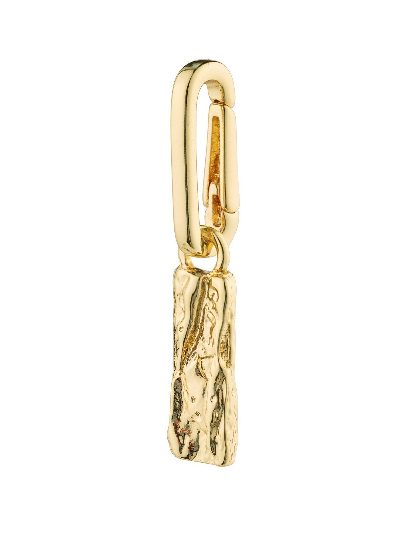 Product photograph of Pilgrim Charm Tag Pendant Gold-plated from very.co.uk