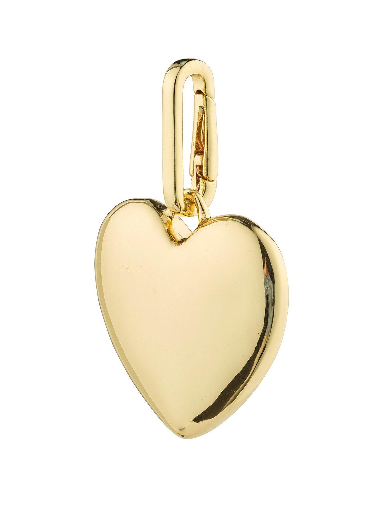 Product photograph of Pilgrim Charm Maxi Heart Pendant -gold Plated from very.co.uk