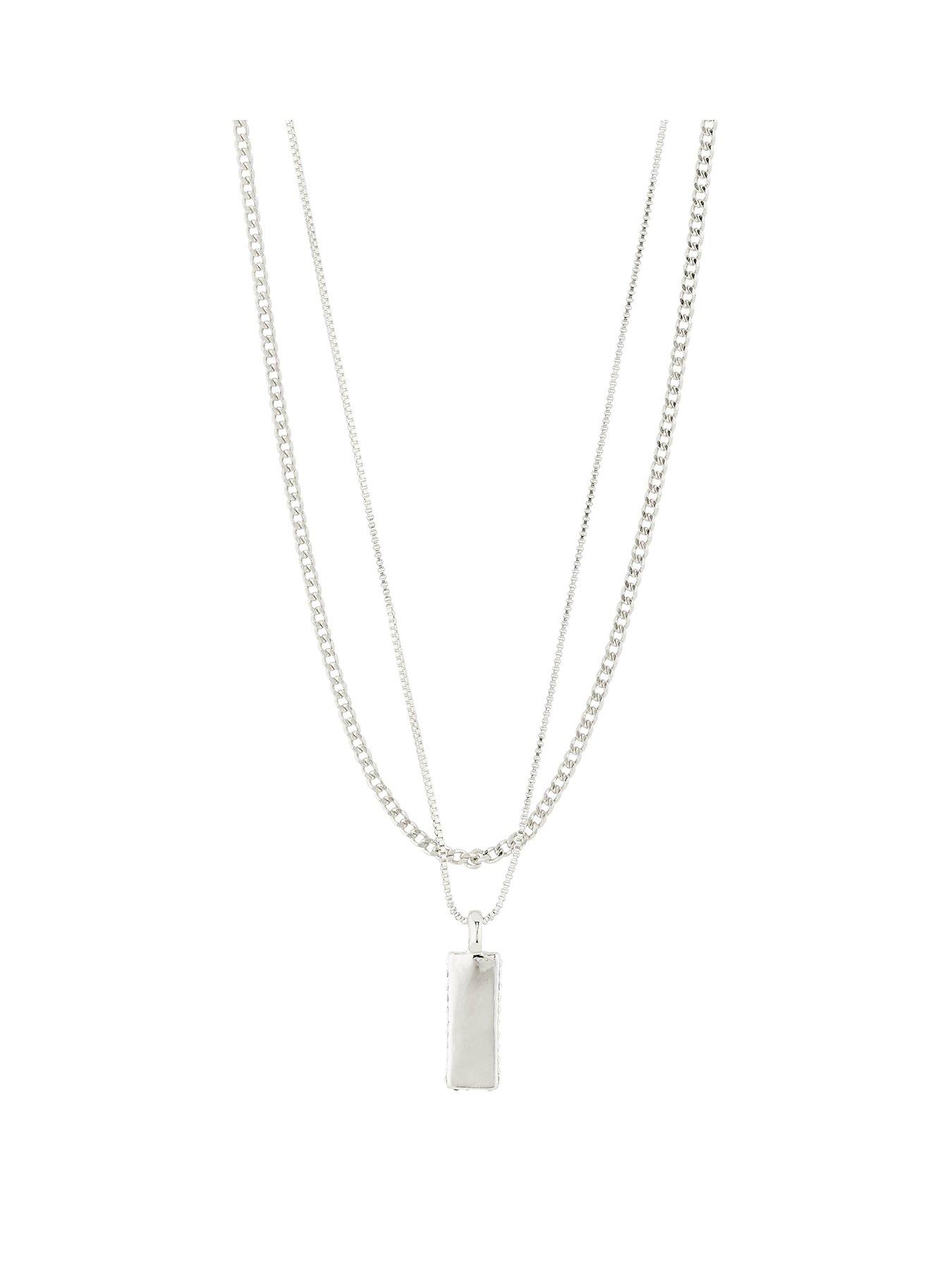 Product photograph of Pilgrim Star Necklace 2-in-1 Set Silver-plated from very.co.uk