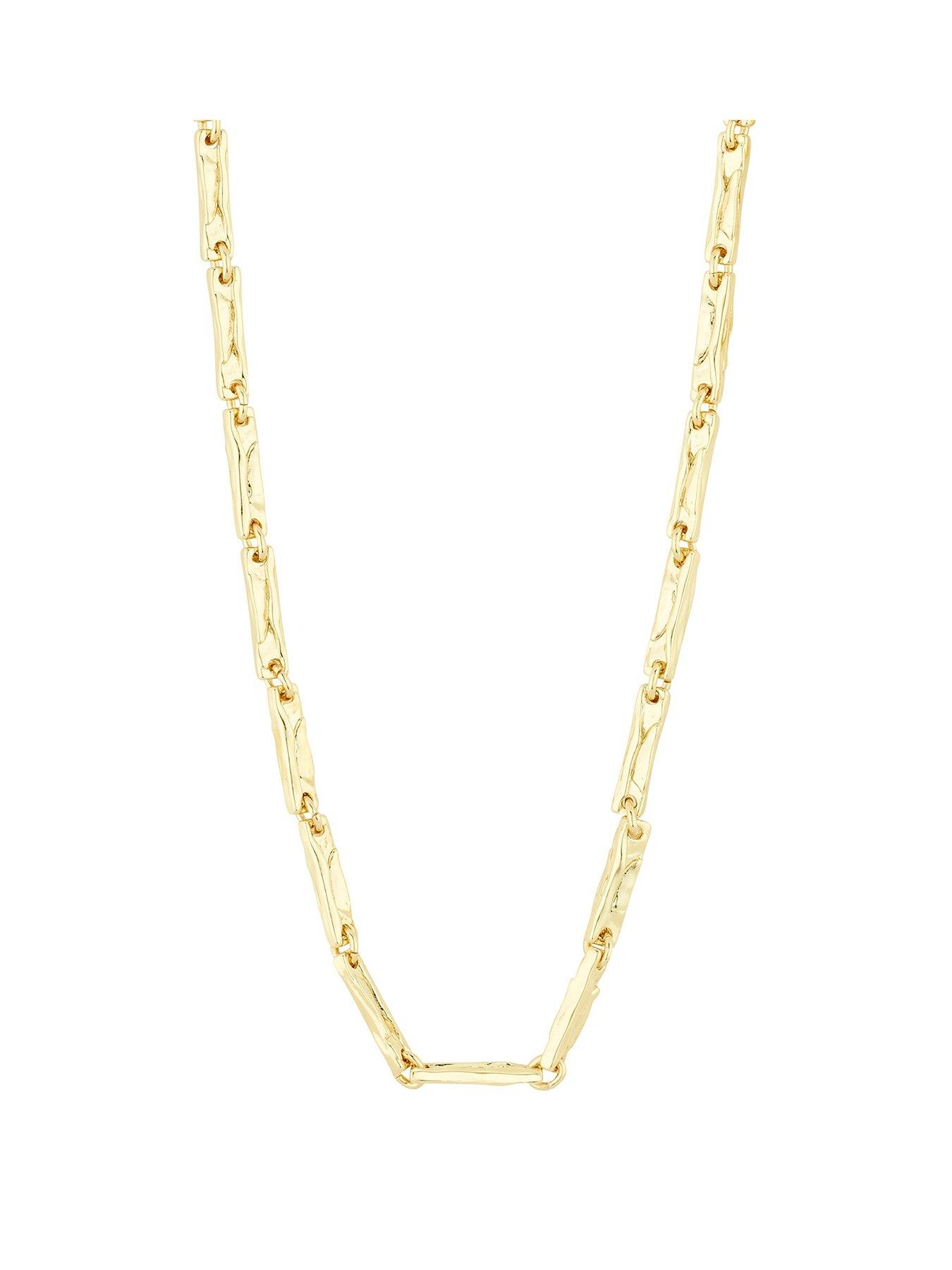 Product photograph of Pilgrim Star Necklace Gold-plated from very.co.uk