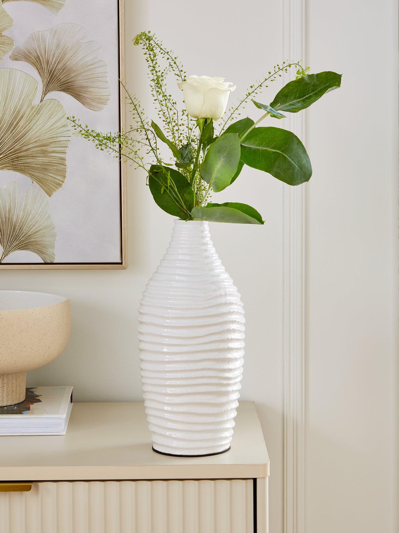 Product photograph of Very Home Ribbed Vase from very.co.uk