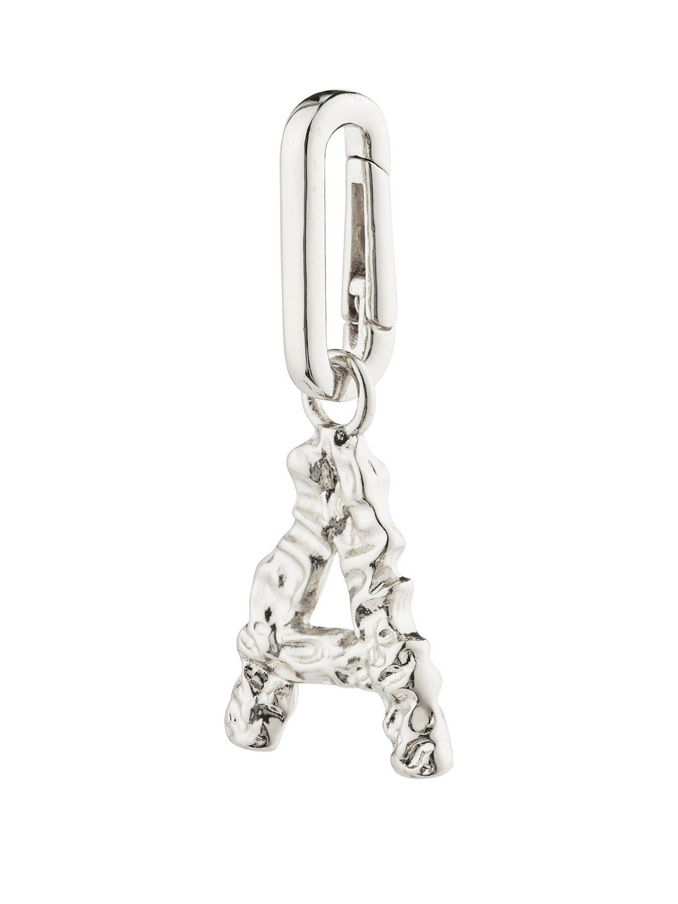 undefined CHARM recycled letter pendant , silver-plated