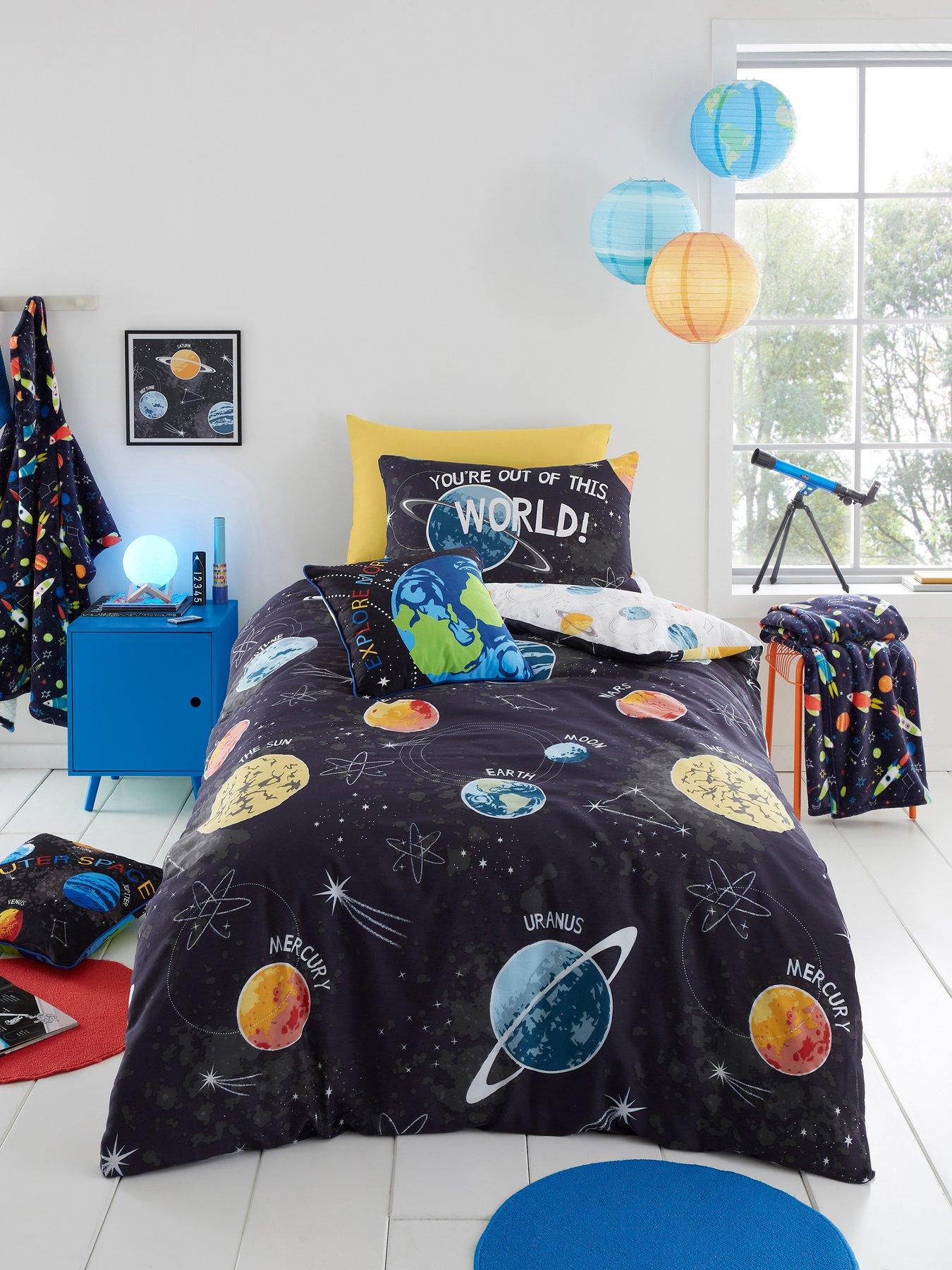 Image 7 of 7 of Bedlam Outer Space Glow In The Dark Duvet Set - Multi