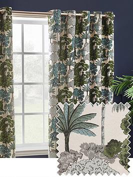 Product photograph of Furn Woodlands 168x229 Eyelet Curtains Green from very.co.uk