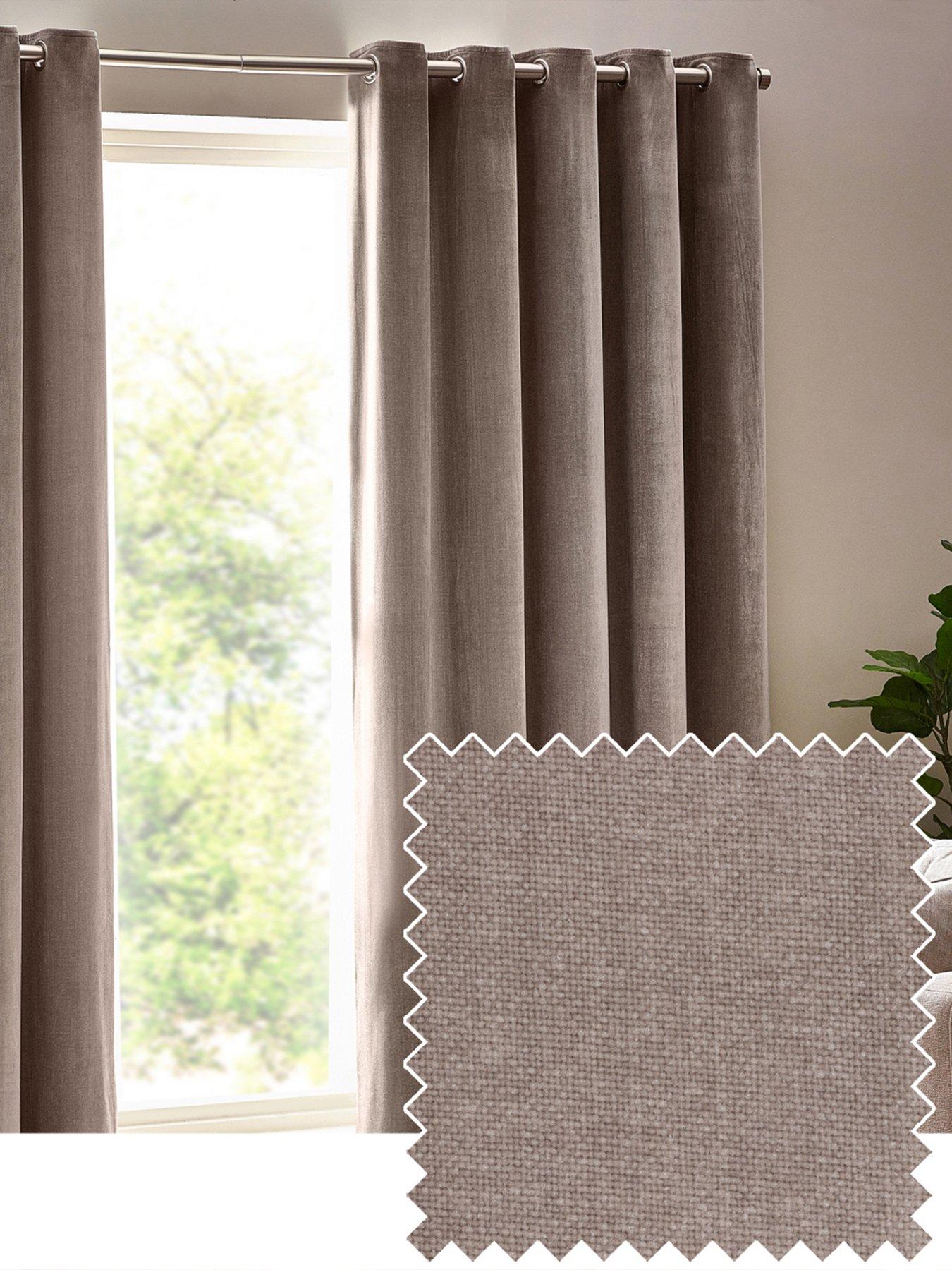 Product photograph of Furn Heavyweight Chenille Eyelet Curtains from very.co.uk