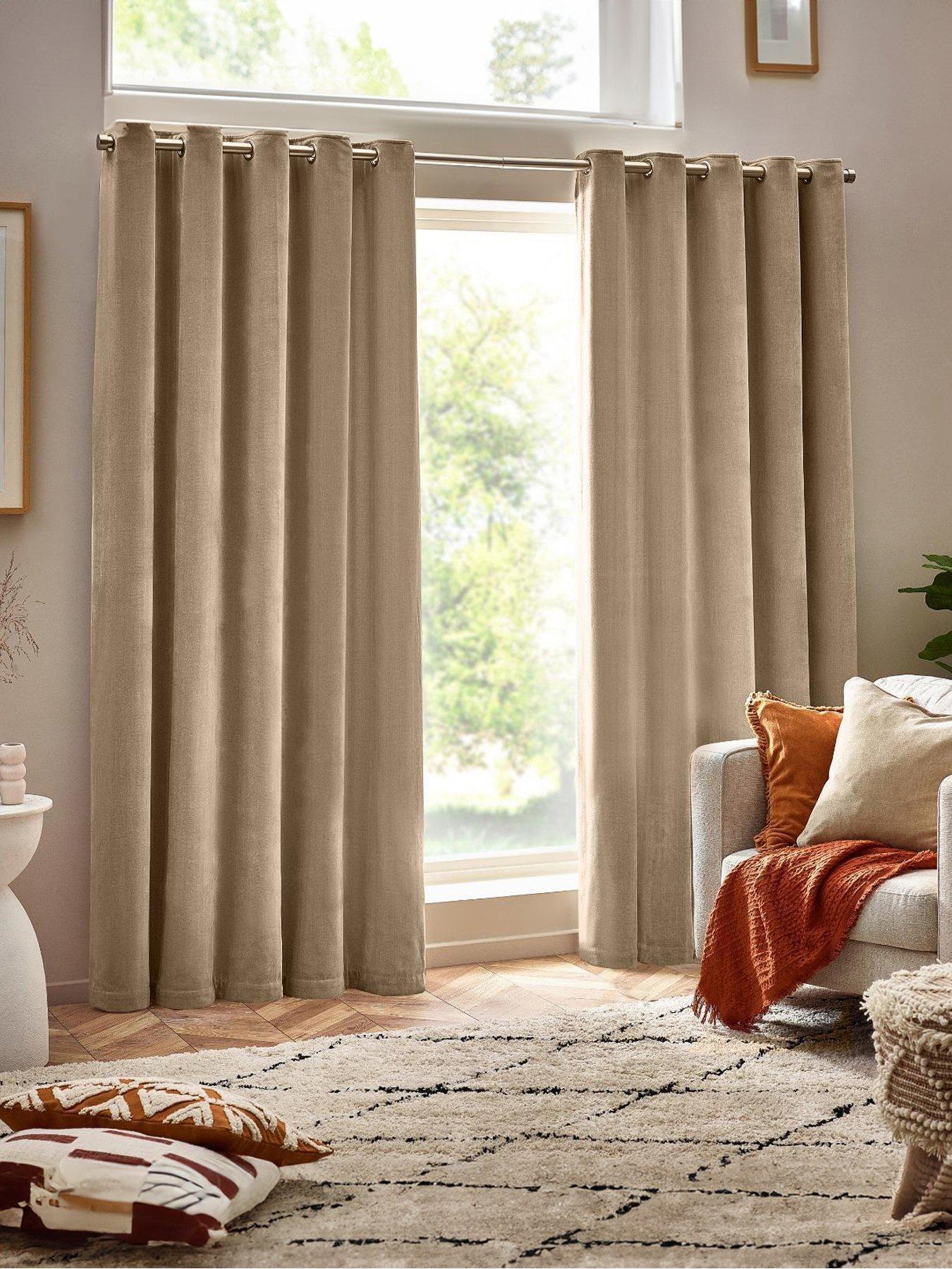 Furn Heavyweight Chenille Eyelet Curtains